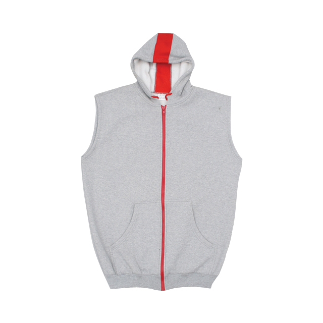 Men Sleeveless Gray Hoodie