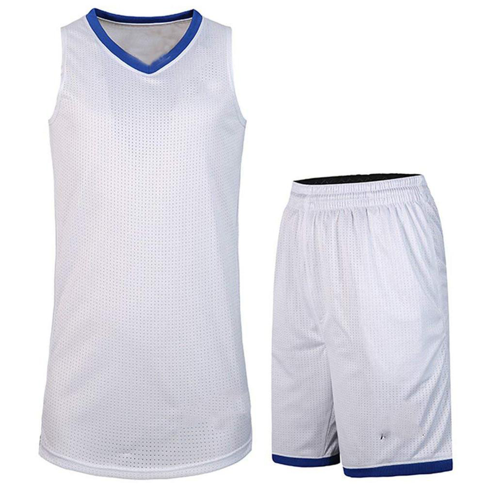 Breathable White Basketball Uniform