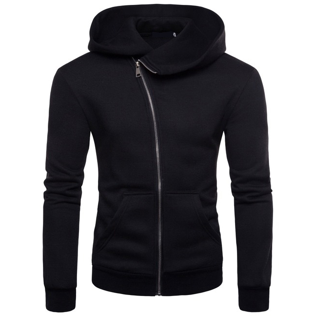 Slim Fit Curved Zipper Hoodies