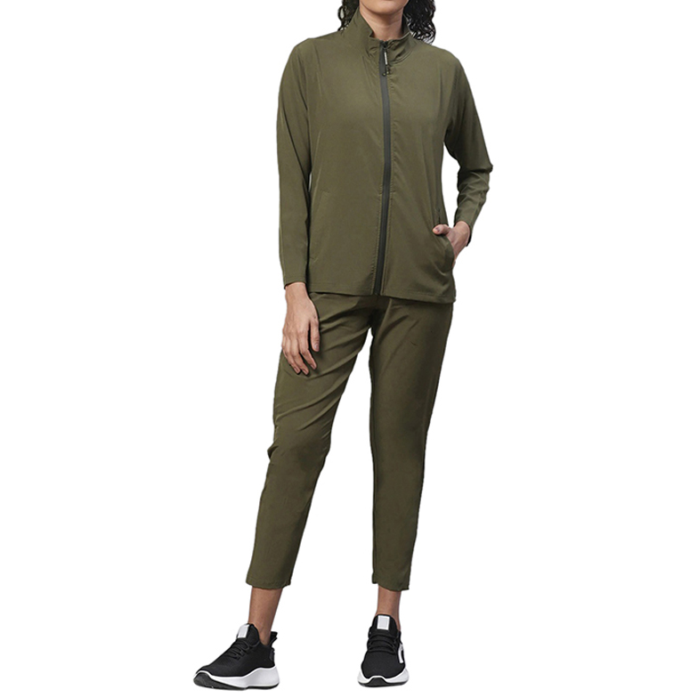 Olive Green Zipper Tracksuits