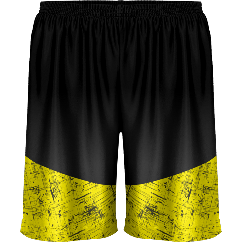 Black & Yellow Colorblock Printed Shorts