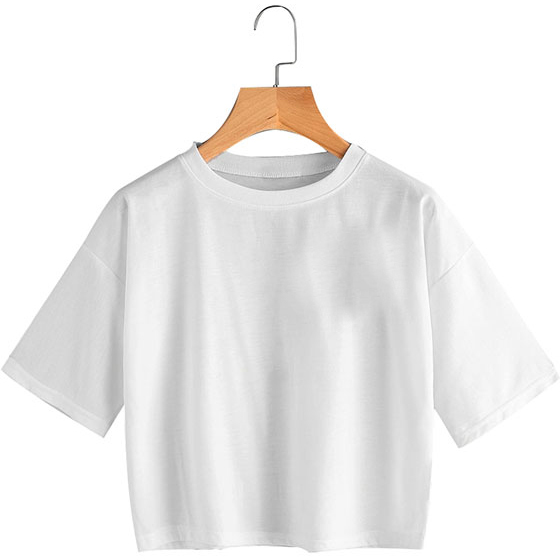 White Crop Tee