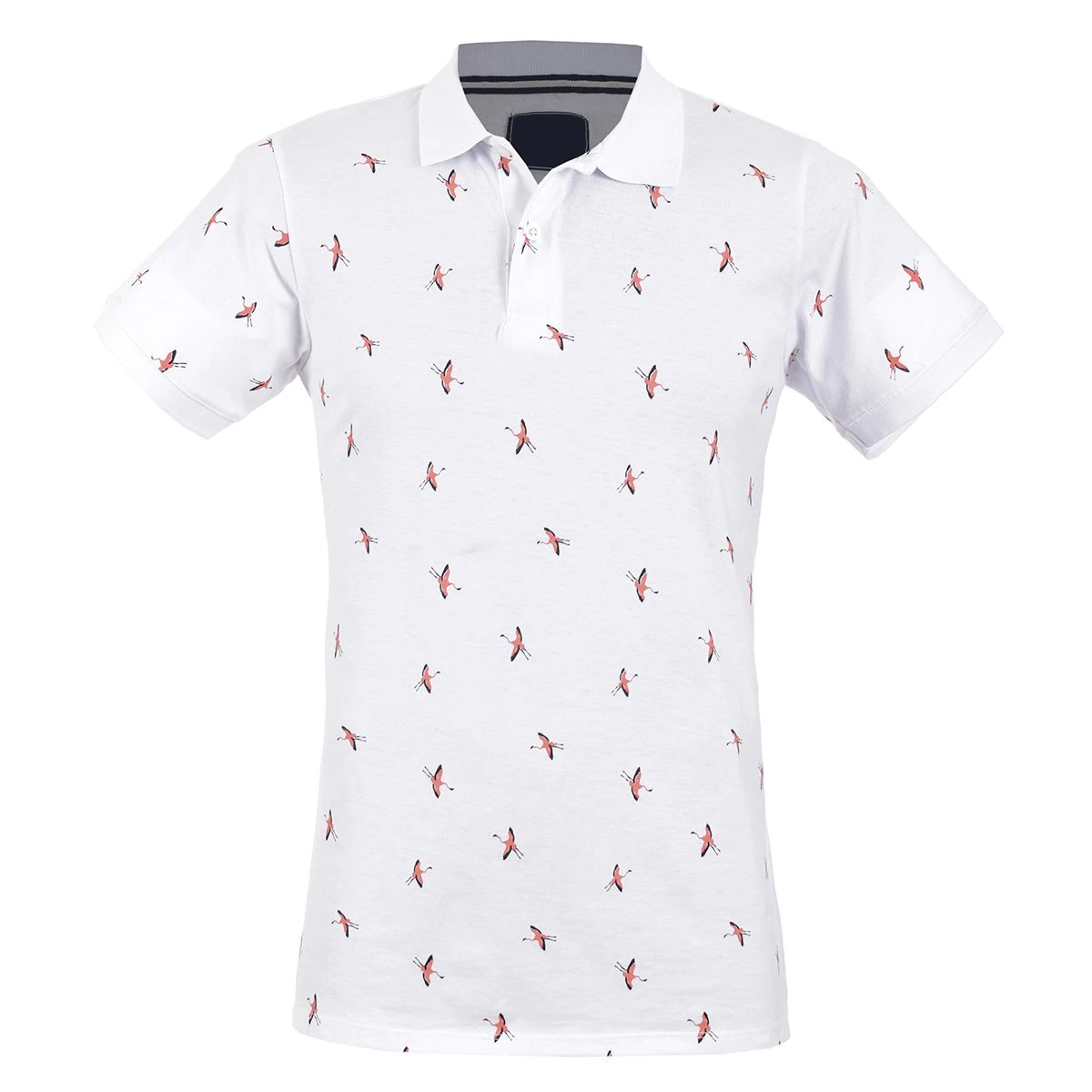 White Character Printed Polo Shirts