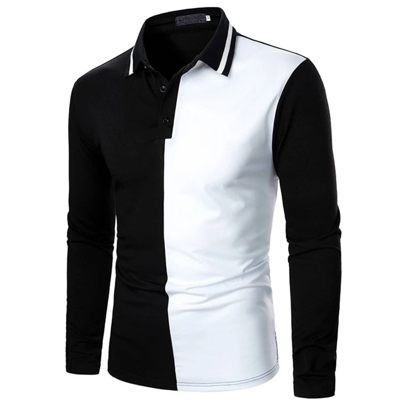 Two Tone Half Button Polo Shirts