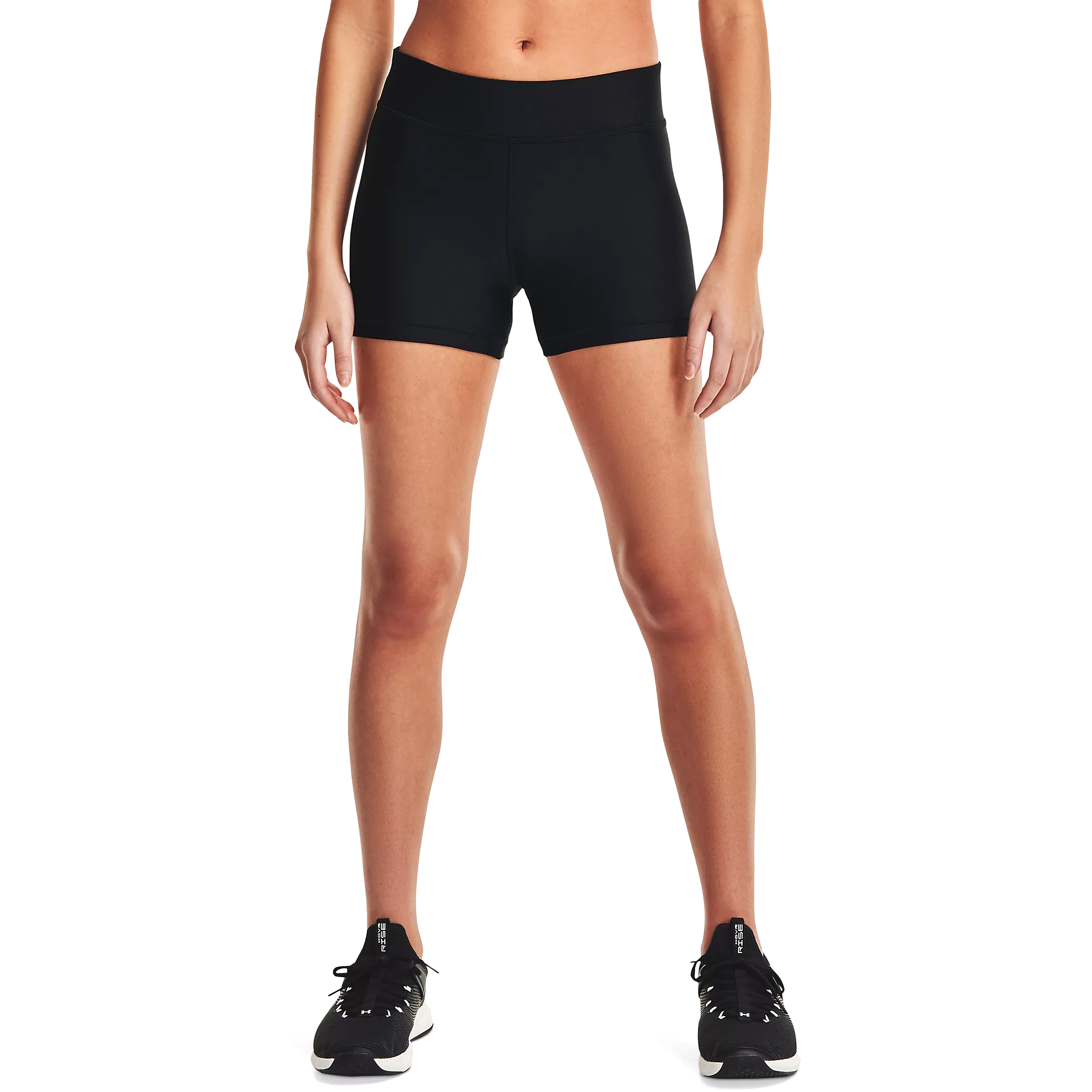 Black Mid Rise Sporty Shorts