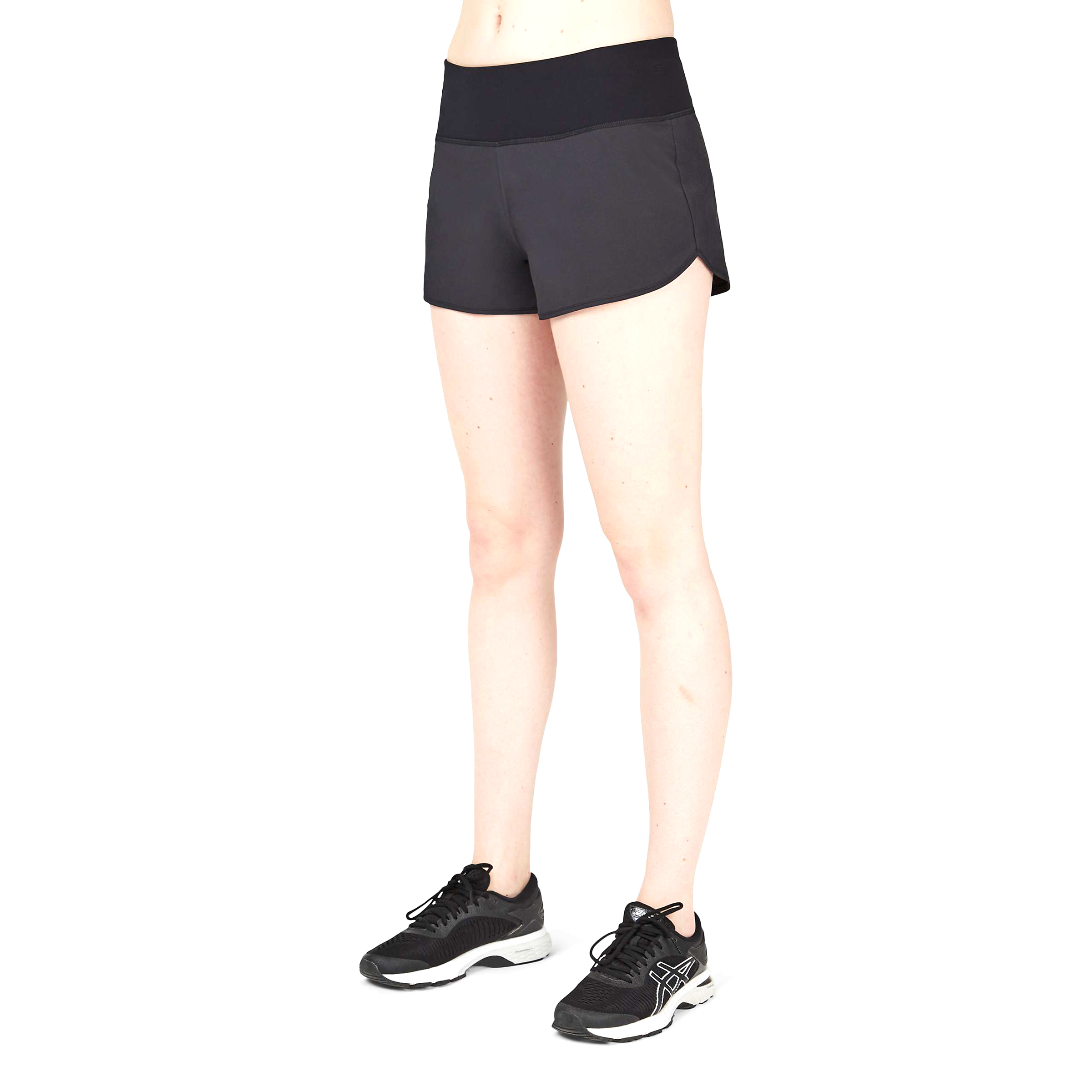 Black Ribbed Running Shorts