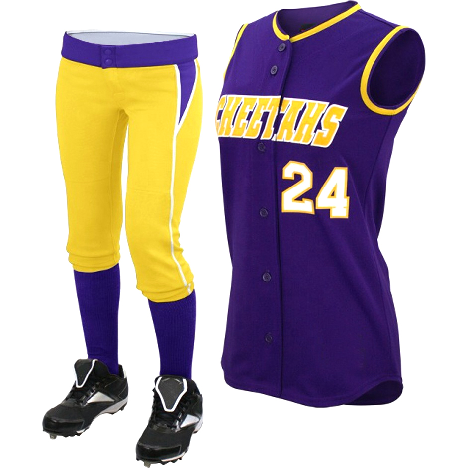 Custom Design Sleeveless Women Sofball Uniform