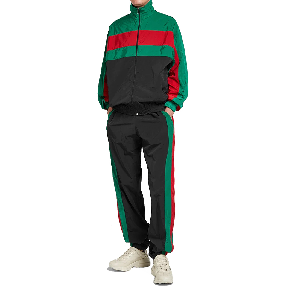 Winter Autumn Colorblock Tracksuit Men