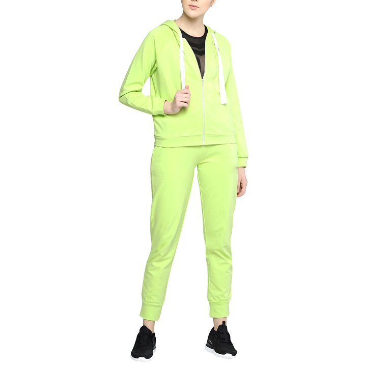 Flourescent Green Solid Tracksuit