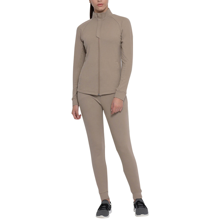 Women Biege Solid Tracksuits