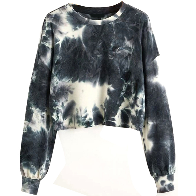 Drop Shoulder Tie Dye Crop Tee