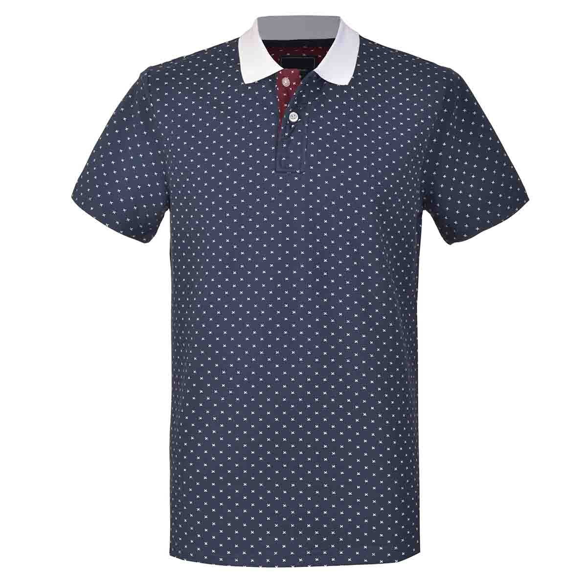 Printed Contrast Collar Polo Shirts