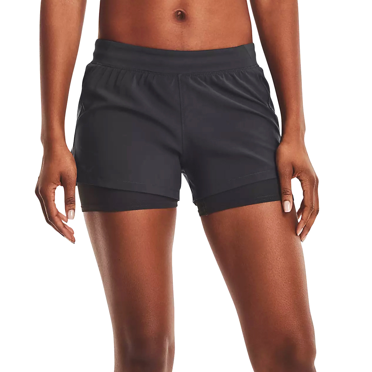 Grey 2 in 1 Running Shorts