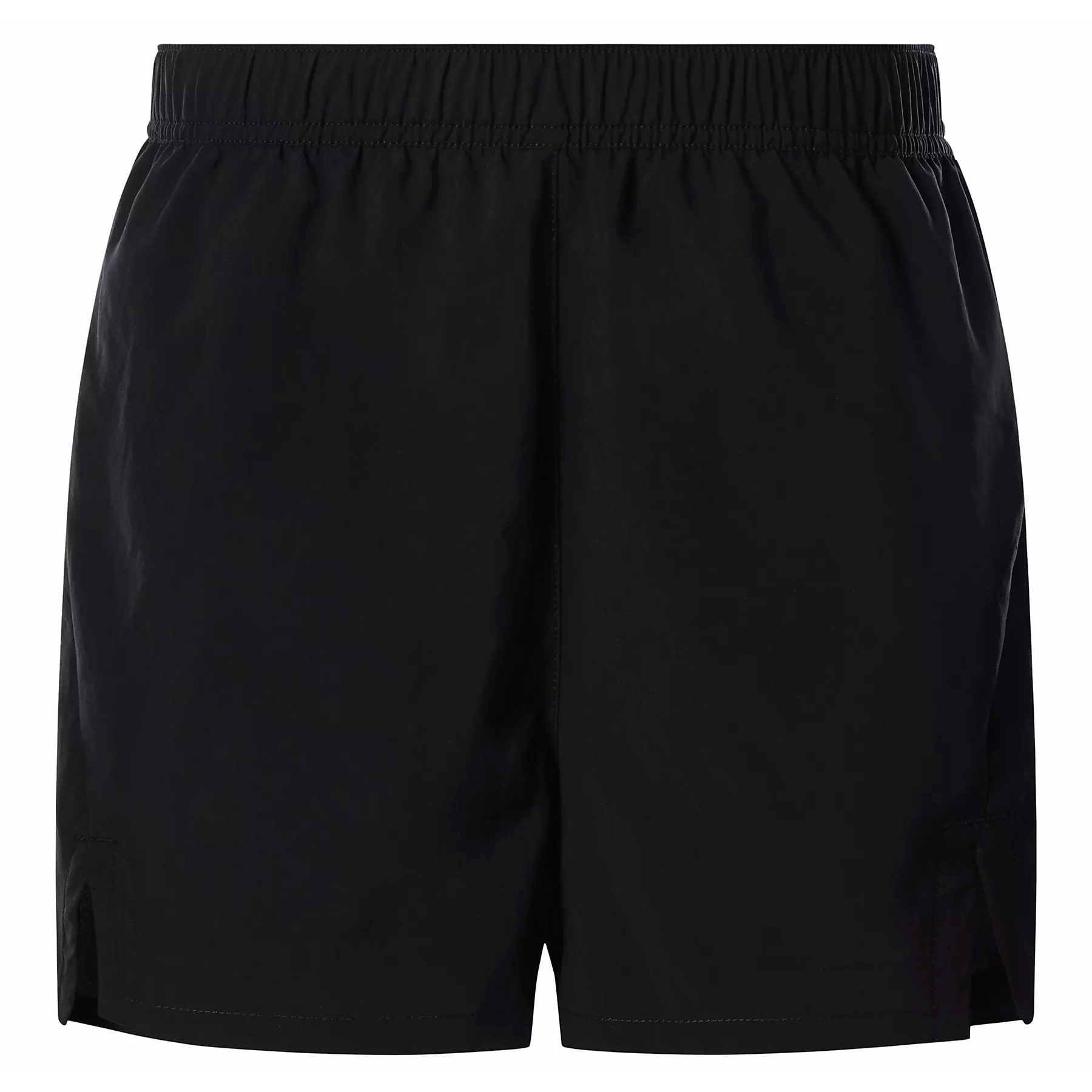 Solid Black Regular Fit Gym Shorts